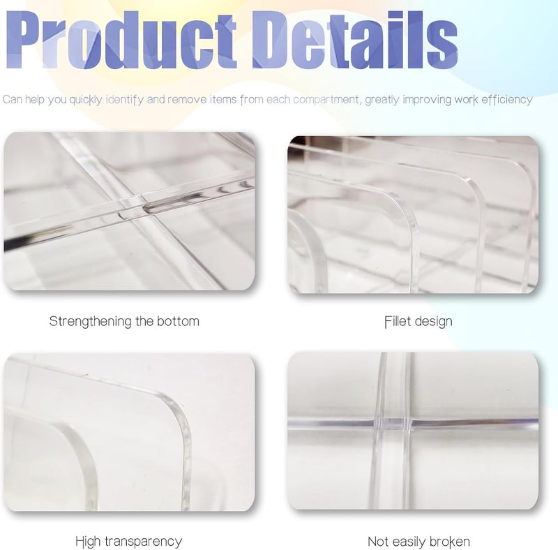 LUOKER Acrylic Mail Organizer - 2 Pcs CD Holder With 7 Compartments, 7 x 5 x 1.57 Transparent Countertop Envelope Organizer for Office, Home Desk - Image 3